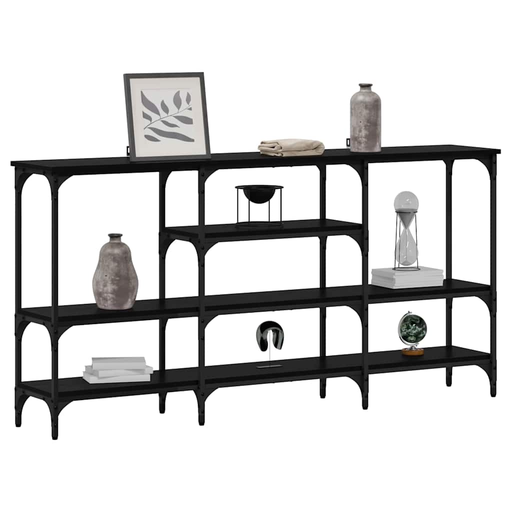 8721288900418_wbg-mo_en_hd_1 vidaXL Console Table Black oak 160 x 29 x 80 cm Engineered wood - Image 4