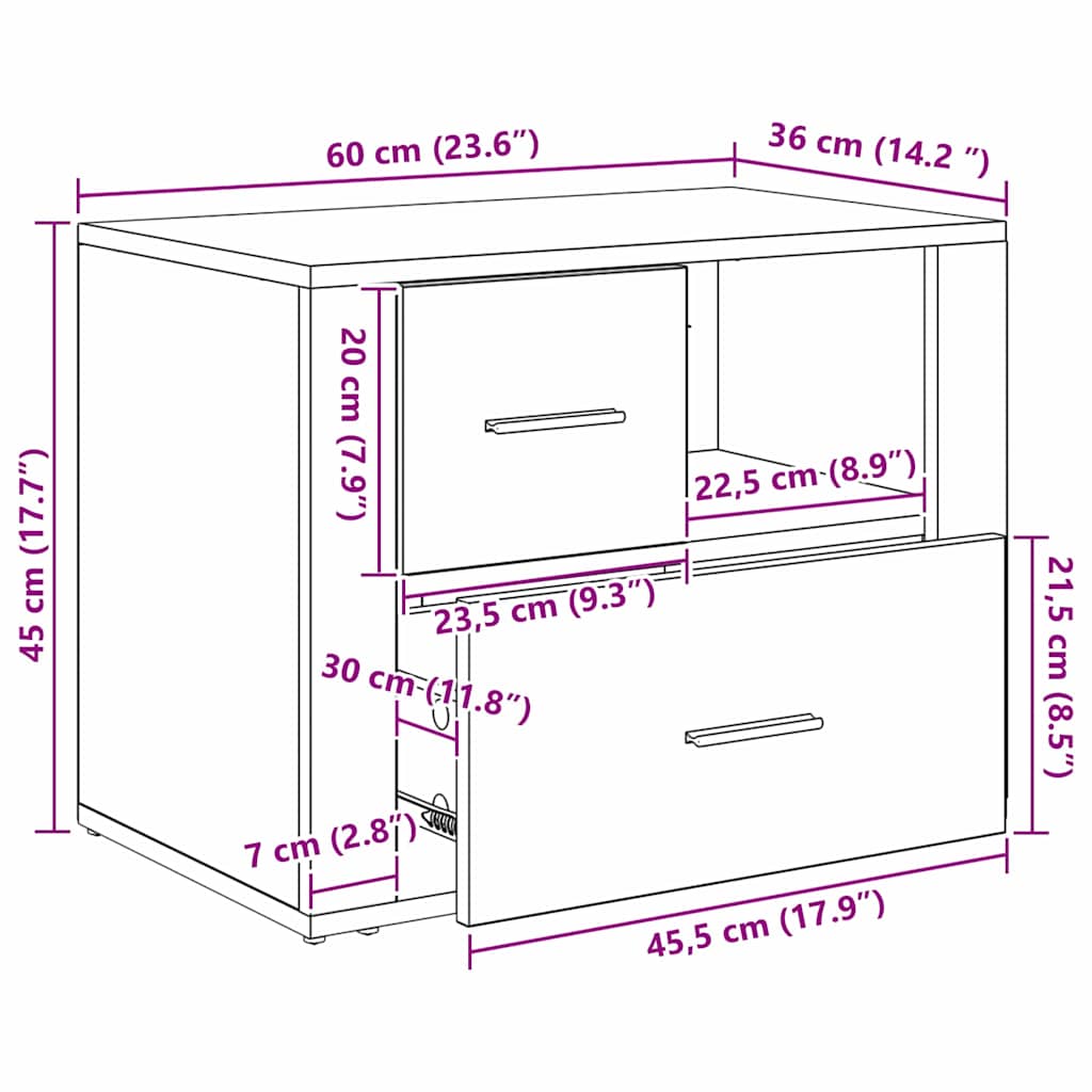 8721288908087_wbg-siz_en_hd_1 vidaXL Bedside Cabinet Black oak 60 x 36 x 45 cm Engineered wood - Image 13
