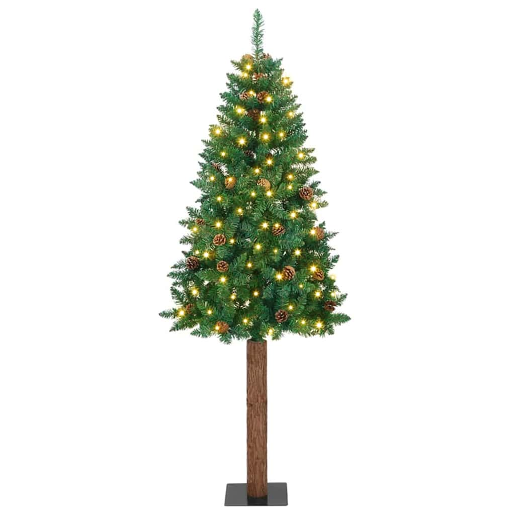vidaXL Slim Christmas Tree Green 77 x 77 x 210 cm PVC
