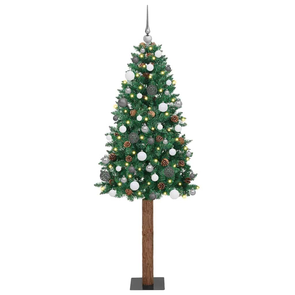 vidaXL Slim Christmas Tree Green 77 x 77 x 210 cm PVC