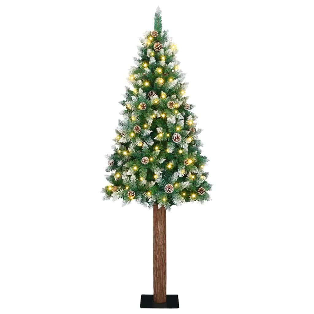 vidaXL Slim Christmas Tree Green 77 x 77 x 210 cm PVC