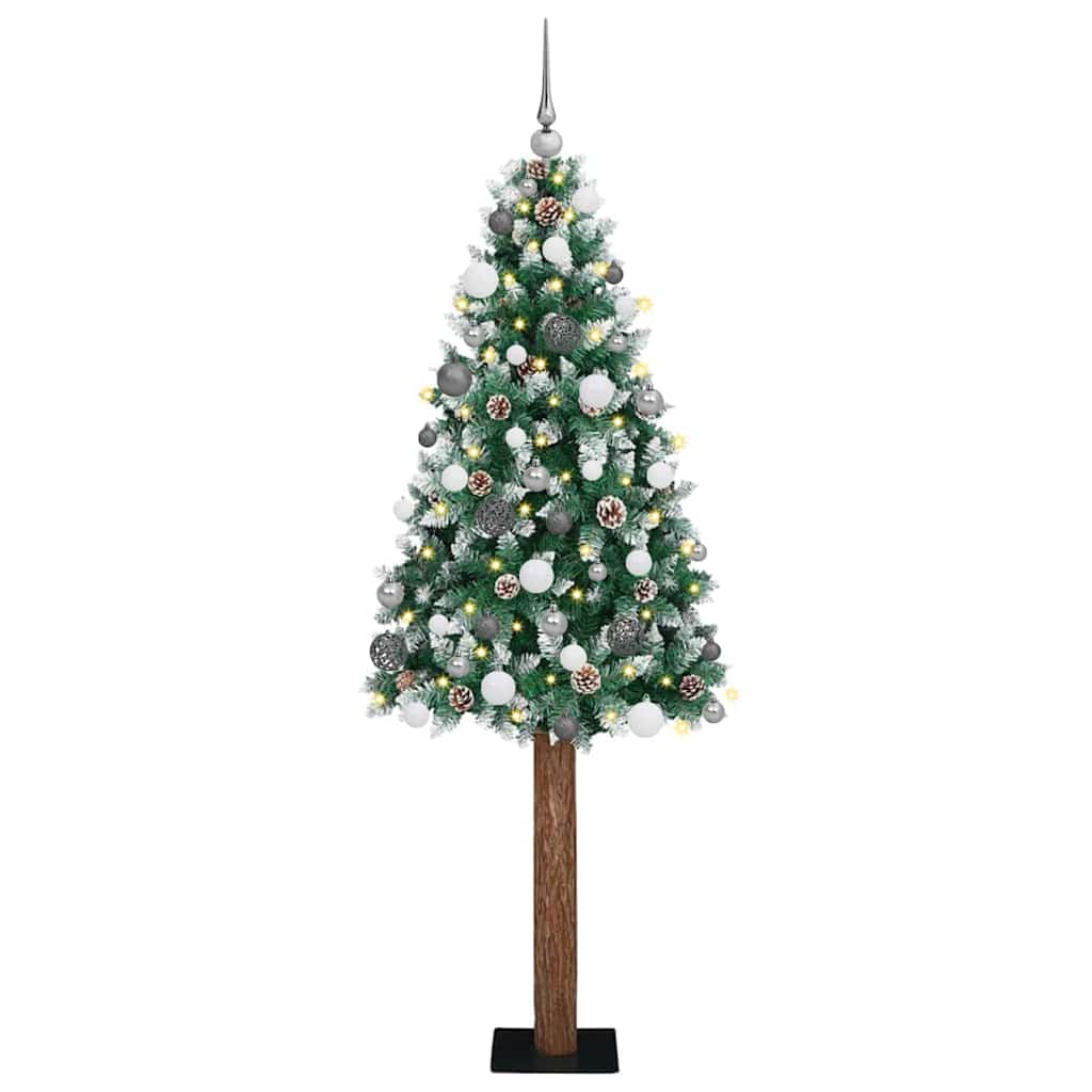 vidaXL Slim Christmas Tree Green 77 x 77 x 210 cm PVC