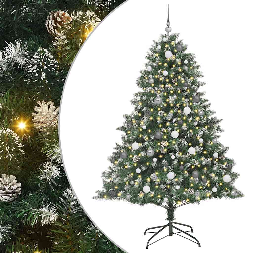 8721288982049_wbg-an-m_en_hd_1 vidaXL ArtificialChristmasTree with LED Strip Lights Green 210cm PVC - Image 2