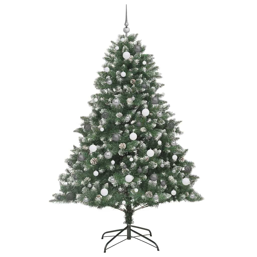 8721288982049_wbg-fr_en_hd_3 vidaXL ArtificialChristmasTree with LED Strip Lights Green 210cm PVC - Image 4