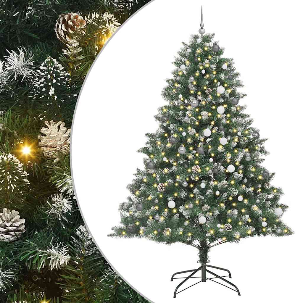 8721288982162_wbg-an-m_en_hd_1 vidaXL ArtificialChristmasTree with LED Strip Lights Green 240cm PVC - Image 2