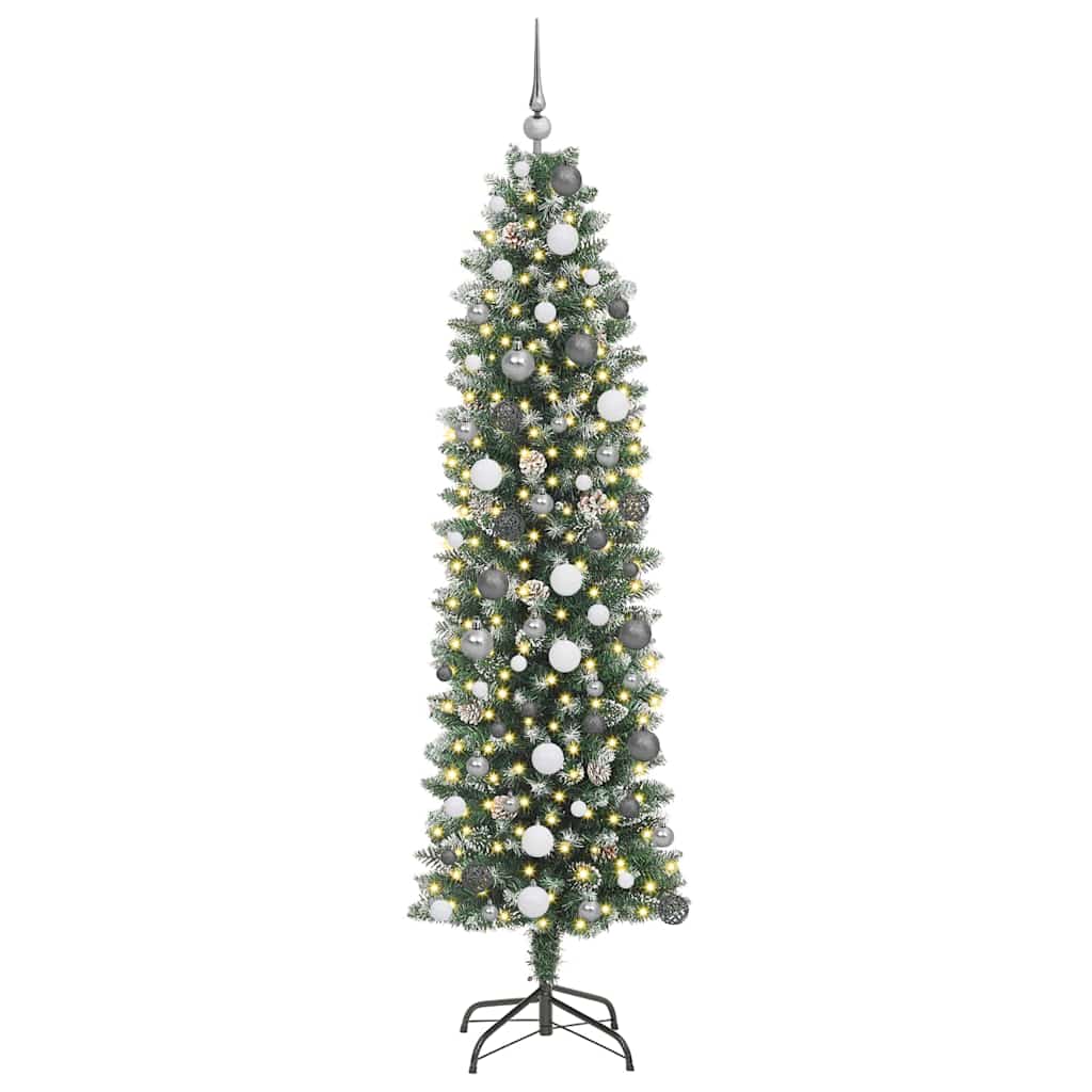 8721288982643_wbg-an_en_hd_2 vidaXL Artificial Slim Christmas Tree Green 210 cm - Image 3