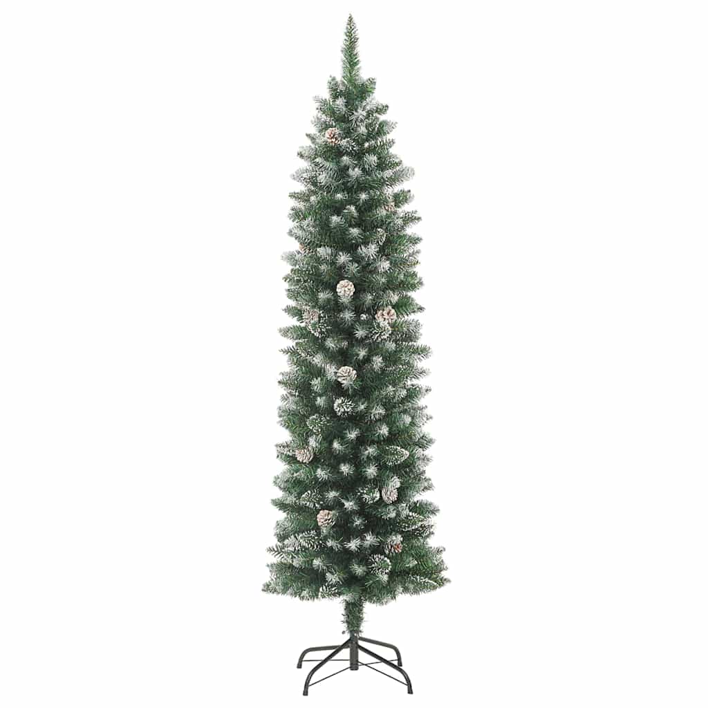 8721288982766_wbg-fr_en_hd_4 vidaXL Artificial Slim Christmas Tree Green 240 cm PVC - Image 5