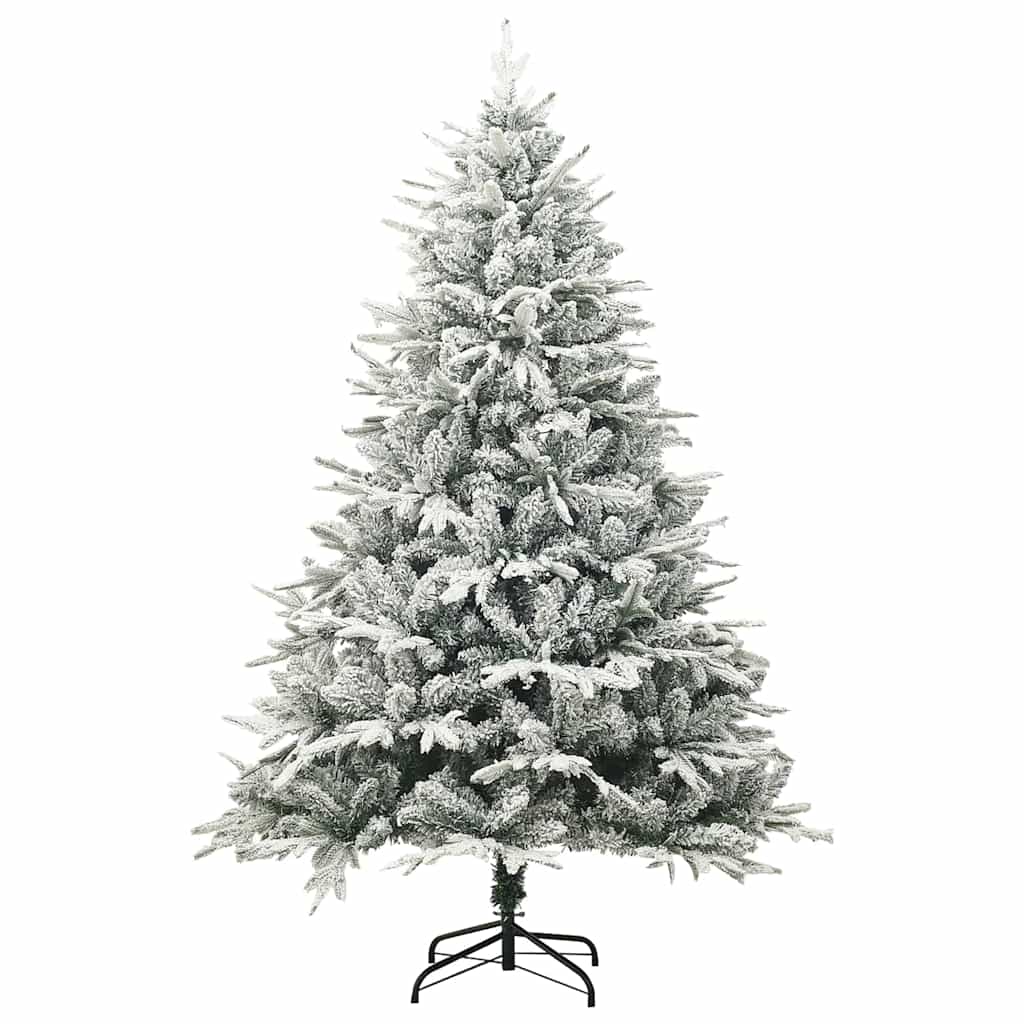 8721288983534_wbg-fr_en_hd_3 vidaXL Artificial Christmas Tree Green and white 180 cm PVC - Image 4
