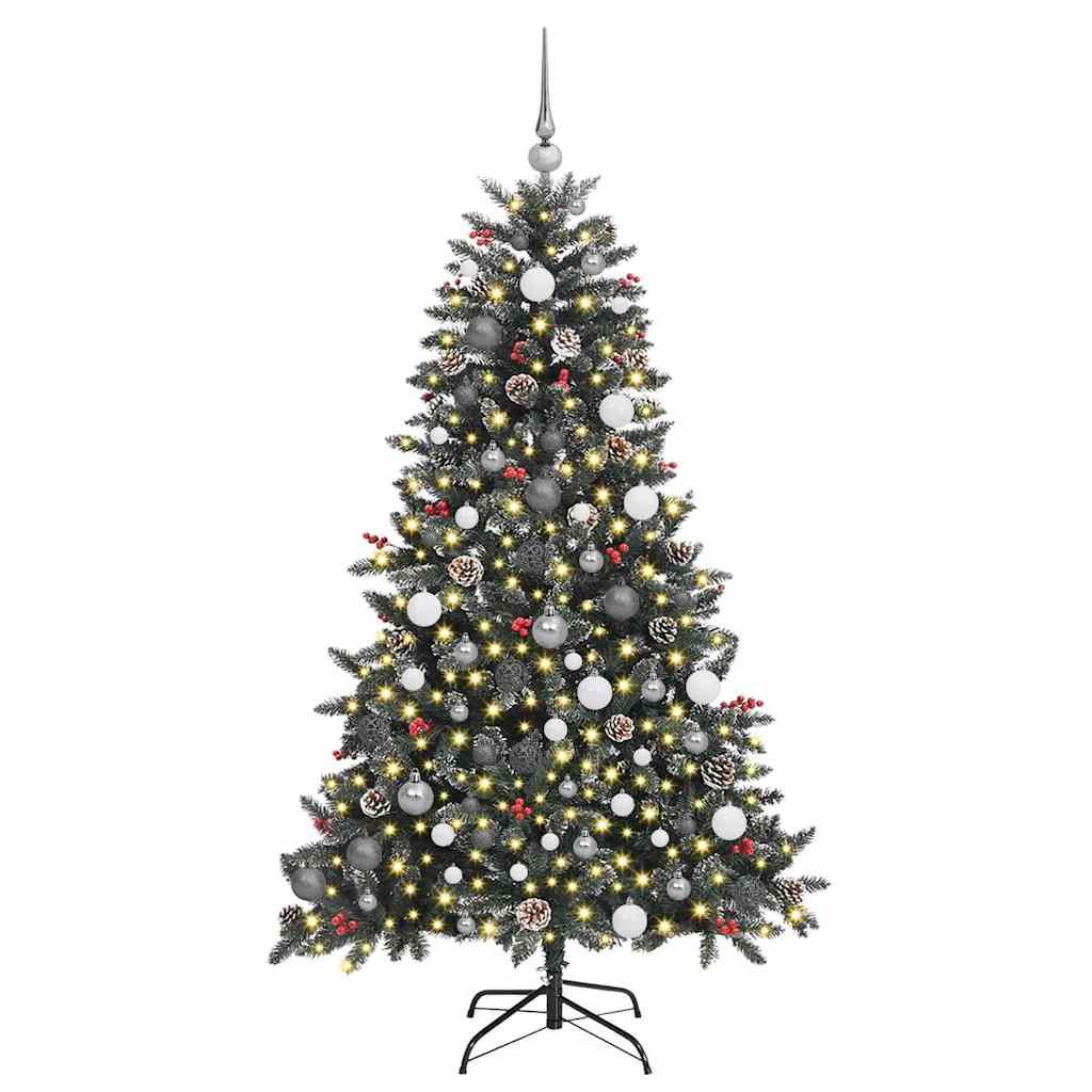 8721288988393_wbg-fr_en_hd_2 vidaXL ArtificialChristmasTree with LED Strip Lights Green 180cm PVC - Image 3