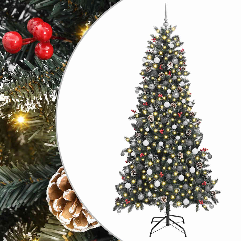 8721288988638_wbg-an-m_en_hd_1 vidaXL ArtificialChristmasTree with LED Strip Lights Green 240cm PVC - Image 2