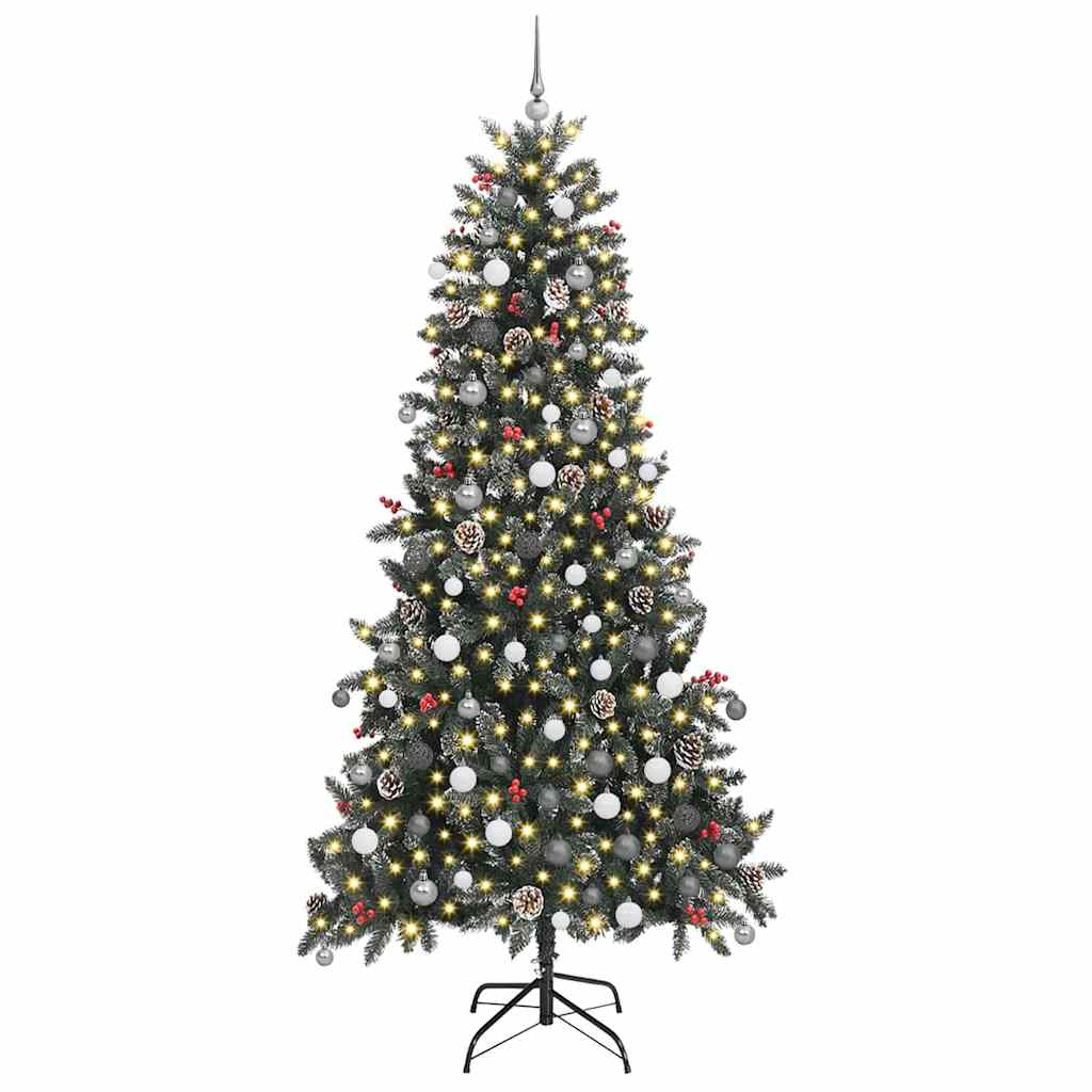 8721288988638_wbg-fr_en_hd_2 vidaXL ArtificialChristmasTree with LED Strip Lights Green 240cm PVC - Image 3