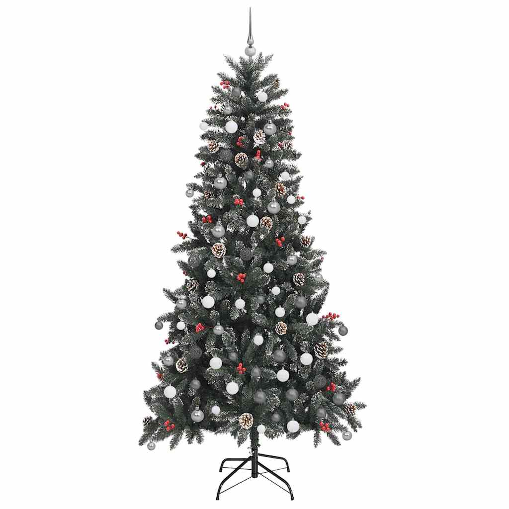 8721288988638_wbg-fr_en_hd_4 vidaXL ArtificialChristmasTree with LED Strip Lights Green 240cm PVC - Image 5
