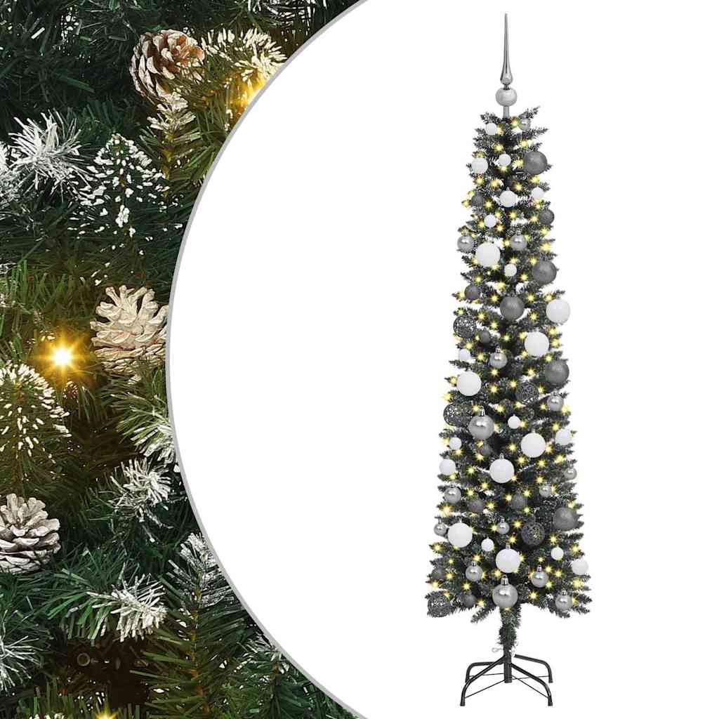 8721288988997_wbg-an-m_en_hd_1 vidaXL ArtificialChristmasTree with LED Strip Lights Green 180cm PVC - Image 2
