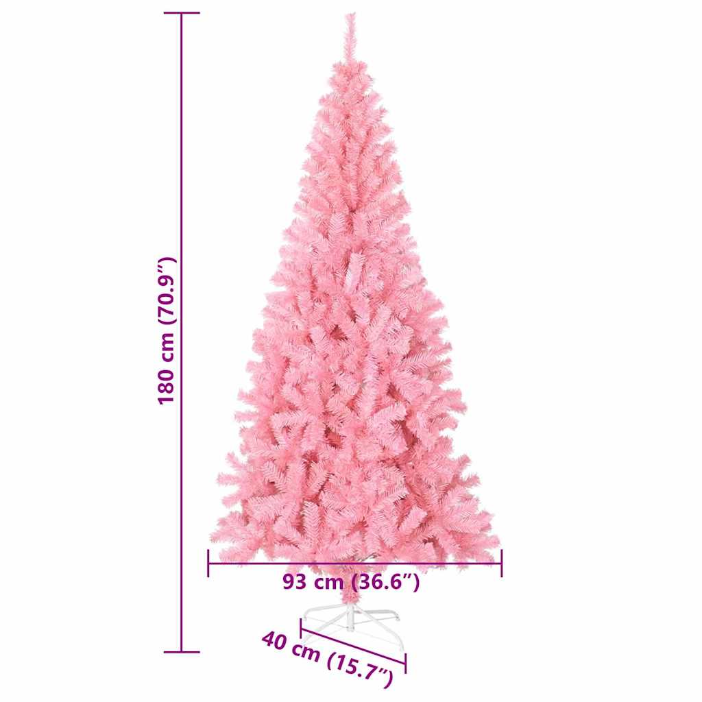 8721288993854_wbg-siz_en_hd_1 vidaXL Artificial Christmas Trees Pink 180 cm PVC - Image 9