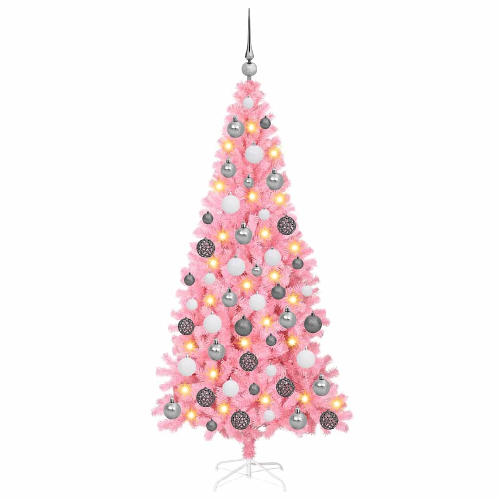 8721288993885_wbg-an-m_en_hd_1 vidaXL Artificial Christmas Trees Pink 180 cm PVC - Image 2