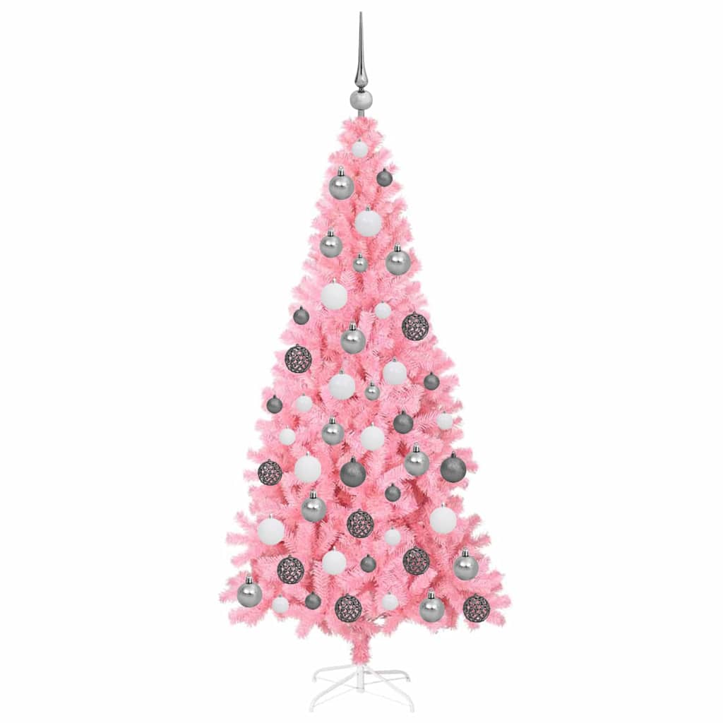 8721288993885_wbg-fr_en_hd_2 vidaXL Artificial Christmas Trees Pink 180 cm PVC - Image 3
