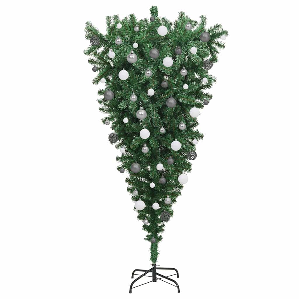 8721288998231_wbg-fr_en_hd_4 vidaXL Upside-down Artificial Pre-lit Christmas Tree Green 180 x 90 cm - Image 5