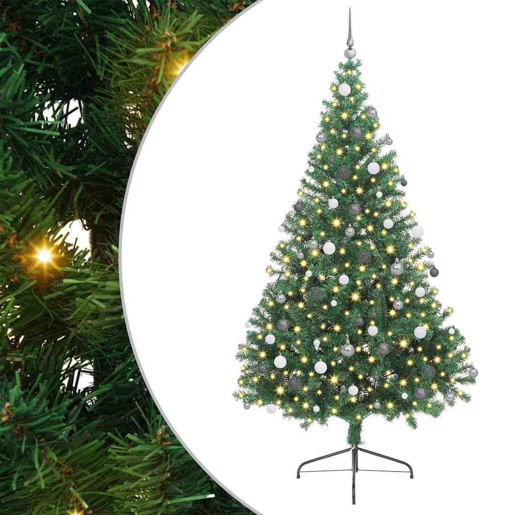 8721288999962_wbg-an-m_en_hd_1 vidaXL Artificial Pre-lit Christmas Tree with Stand Green 240 cm PVC - Image 2