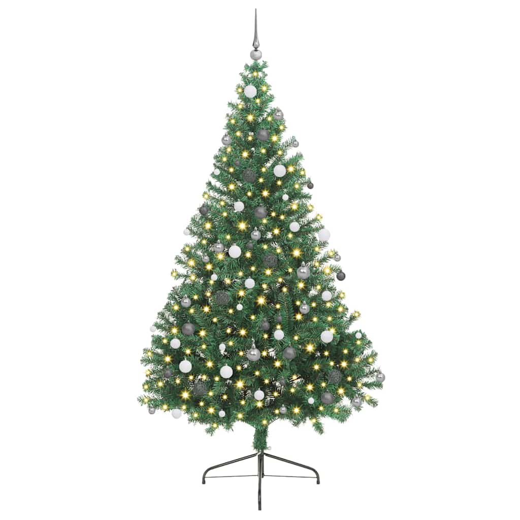 8721288999962_wbg-fr_en_hd_2 vidaXL Artificial Pre-lit Christmas Tree with Stand Green 240 cm PVC - Image 3