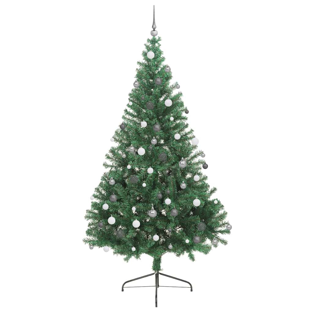 8721288999962_wbg-fr_en_hd_4 vidaXL Artificial Pre-lit Christmas Tree with Stand Green 240 cm PVC - Image 5
