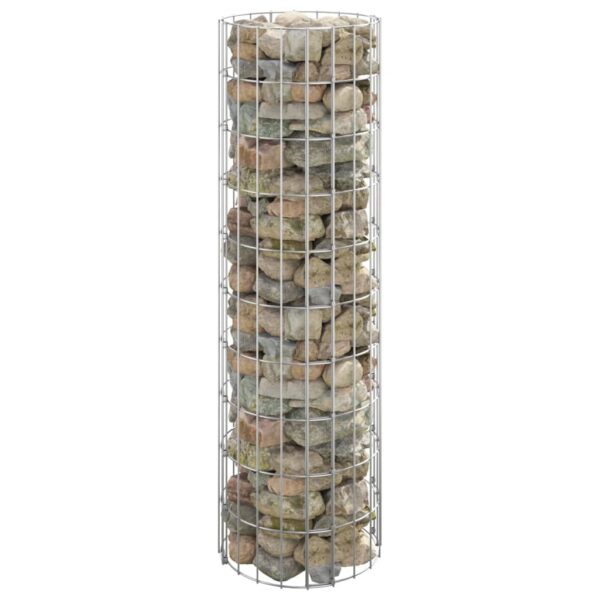 vidaXL Circular Gabion Pole Galvanised Steel Ø30x100 cm - Image 1