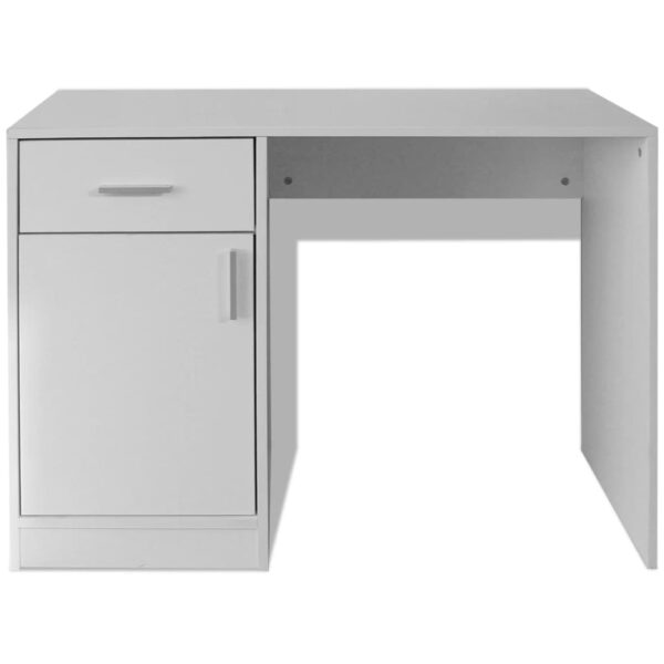 vidaXL Desk with Drawer and Cabinet White 100x40x73 cm - Image 4