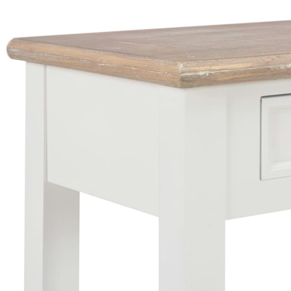 vidaXL Console Table White 110x35x80 cm Wood - Image 7