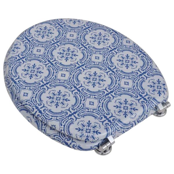 vidaXL Toilet Seat with MDF Lid Porcelain Design - Image 3