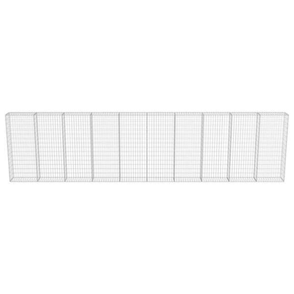 vidaXL Gabion Wall with Covers Galvanised Steel 600x30x150 cm - Image 5