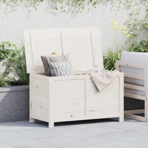 vidaXL Outdoor Cushion Box White 100x50x56 cm Solid Wood Fir