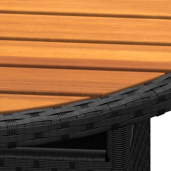 vidaXL 3 Piece Garden Bistro Set Poly Rattan Black - Image 7