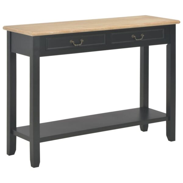 vidaXL Console Table Black 110x35x80 cm Wood - Image 1