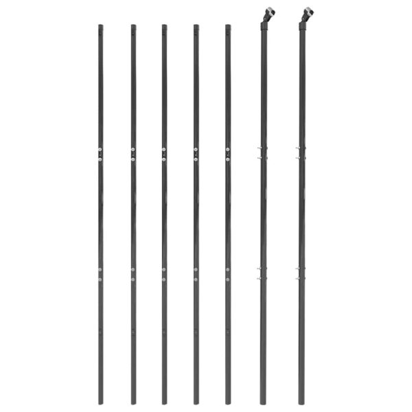 vidaXL Chain Link Fence Anthracite 1.6x10 m - Image 3