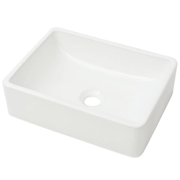 vidaXL Basin Ceramic White 41x30x12 cm - Image 2