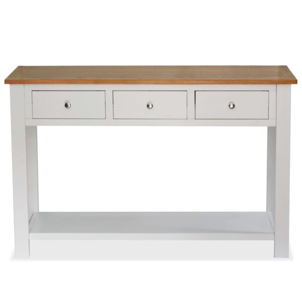 vidaXL Console Table 118x35x77 cm Solid Oak Wood - Image 4