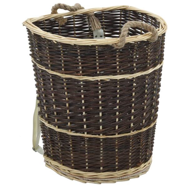 vidaXL Firewood Backpack with Carrying Belts 44.5x37x50 cm Natural Willow - Image 1