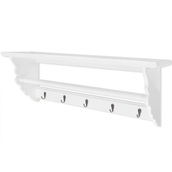 vidaXL Coat Rack MDF White Baroque Style - Image 1