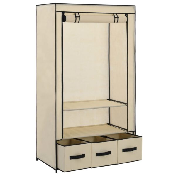 vidaXL Wardrobe Cream 87x49x159 cm Fabric - Image 4