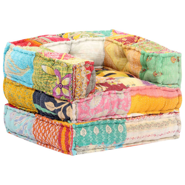 vidaXL Modular Pouffe Patchwork Fabric - Image 12