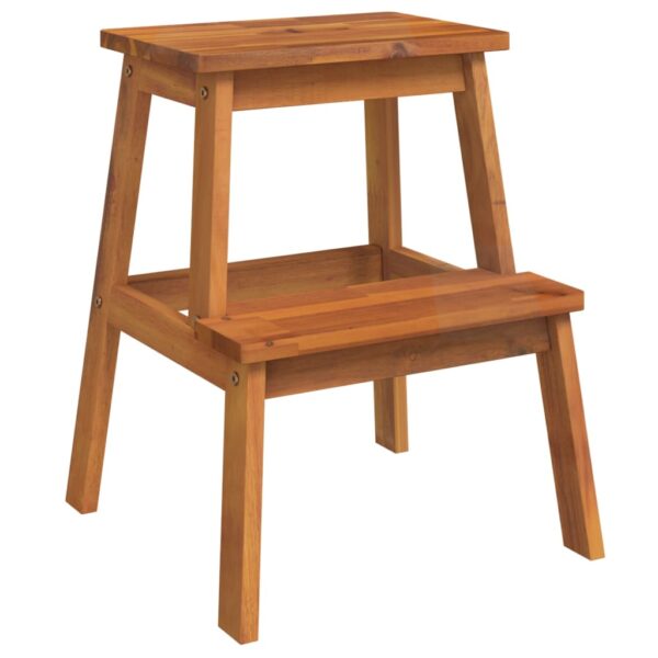 vidaXL 2 Step Stool 40x38x50 cm Solid Wood Acacia - Image 2