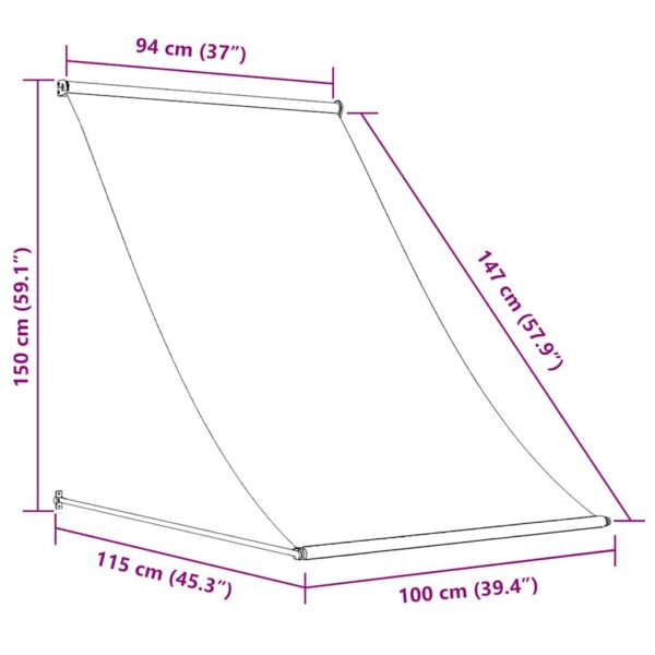 vidaXL Retractable Awning 100x150 cm Yellow and White - Image 8