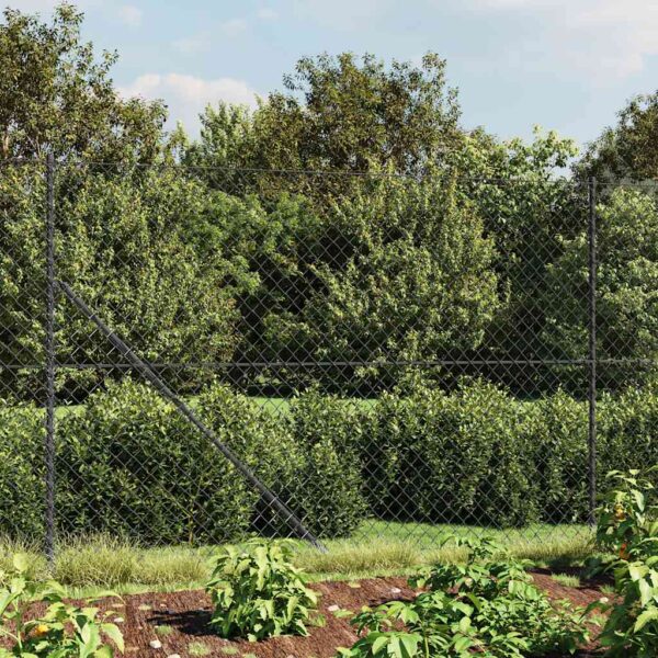 vidaXL Chain Link Fence Anthracite 1.6x10 m - Image 1