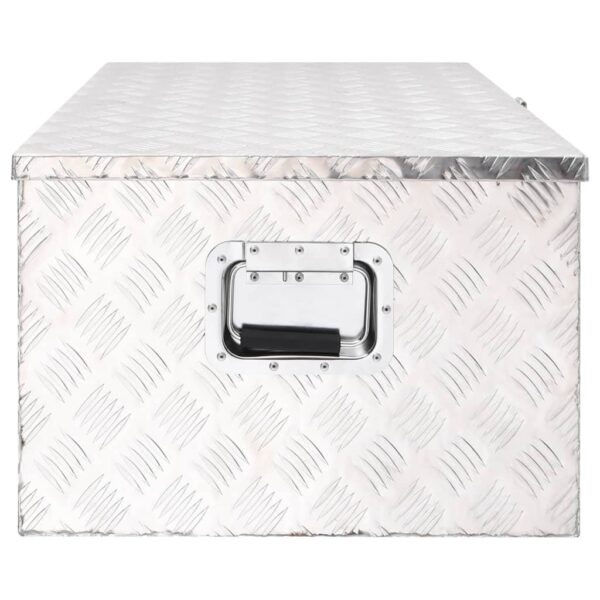 vidaXL Storage Box Silver 100x55x37 cm Aluminium - Image 3