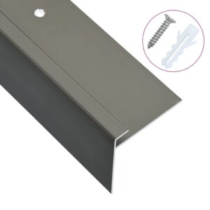 vidaXL F-shape Stair Nosings 15 pcs Aluminium 100 cm Brown