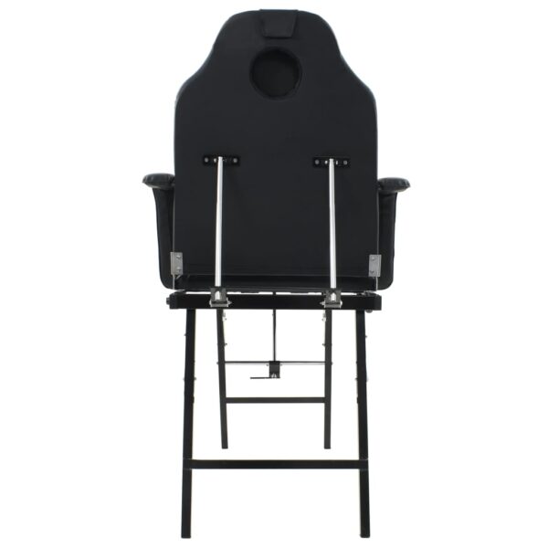 vidaXL Portable Facial Treatment Chair Faux Leather 185x78x76 cm Black - Image 4