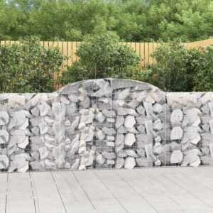 vidaXL Arched Gabion Basket 300x30x100/120 cm Galvanised Iron