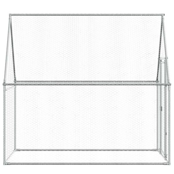 vidaXL Chicken Cage Silver 200x100x190 cm Galvanised Steel - Image 6
