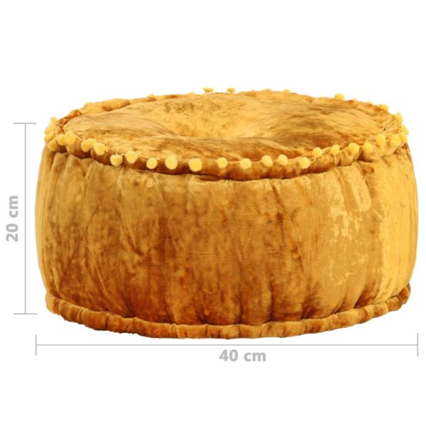 vidaXL Round Pouffe Velvet 40x20 cm Mustard - Image 4