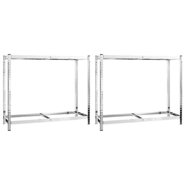 vidaXL 2-Layer Tire Racks 2 pcs Silver 110x40x110 cm Steel - Image 2