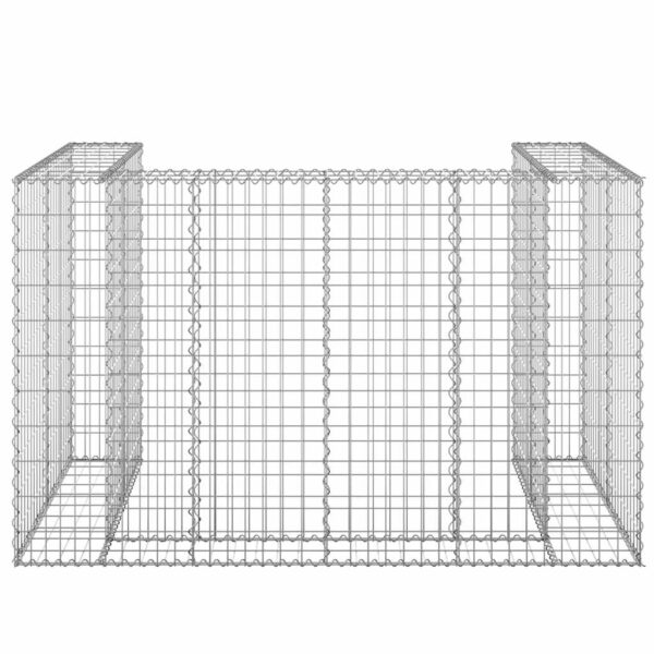 vidaXL Gabion Wall for Garbage Bins Galvanised Steel 180x100x110 cm - Image 3
